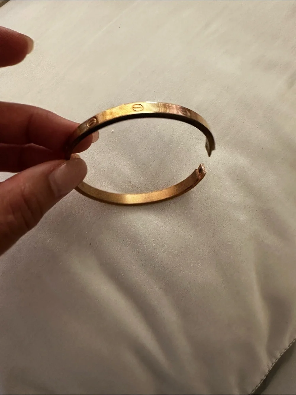 Gold Women’s  Screw-Accent Cuff Bracelet